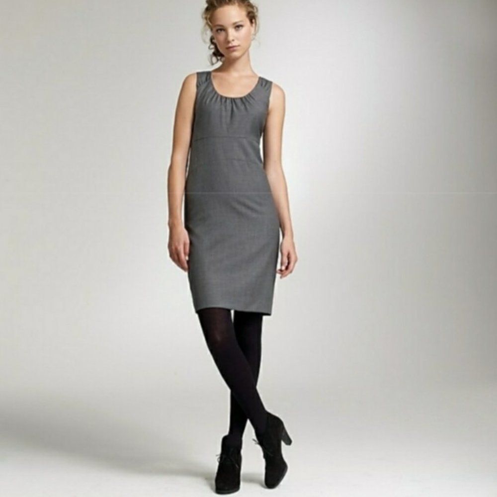 J.Crew Allura Navy Blue Superfine Cotton Lined Sleeveless Shift Dress Size 10